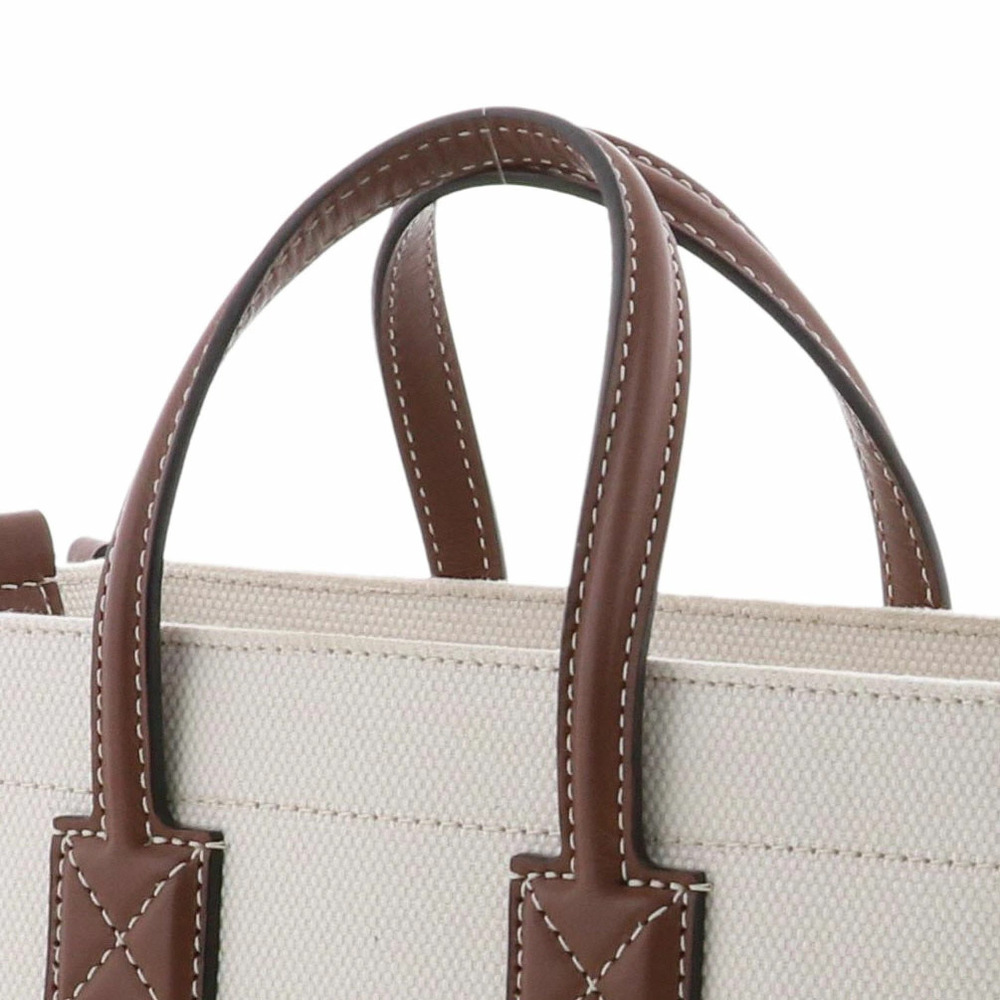 BURBERRY Freya Tote Bag Canvas Leather Beige - Picture 3 of 5
